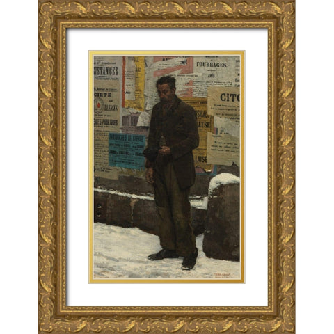The Veteran Gold Ornate Wood Framed Art Print with Double Matting by Firmin-Girard, Marie-Francois