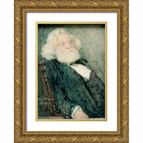 Parke Godwin 1900 Gold Ornate Wood Framed Art Print with Double Matting by Thayer, Theodora W.