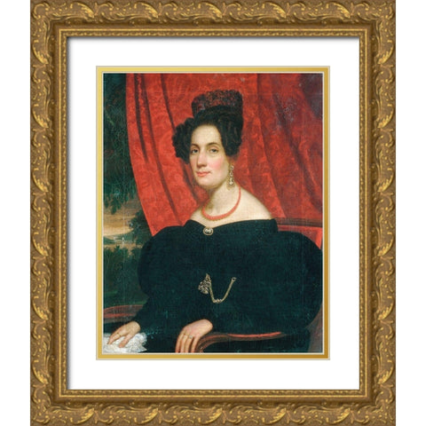 Mary Ann Garrits 1834 Gold Ornate Wood Framed Art Print with Double Matting by Spencer, Frederick R.Â 