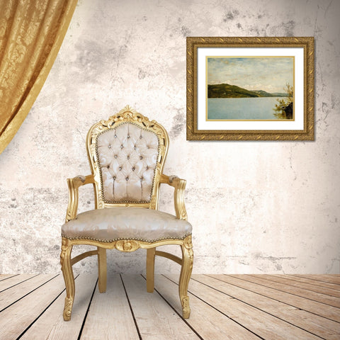 Lake George, 1872 Gold Ornate Wood Framed Art Print with Double Matting by Kensett, John Frederick