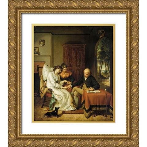 The Pride of the Village Gold Ornate Wood Framed Art Print with Double Matting by Gray, Henry Peters