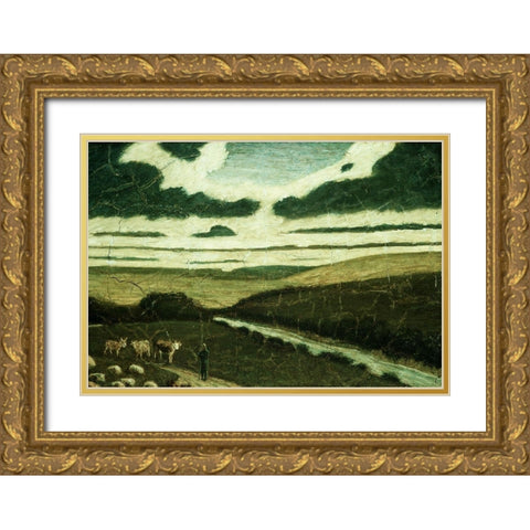 Landscape Gold Ornate Wood Framed Art Print with Double Matting by Ryder, Albert Pinkham
