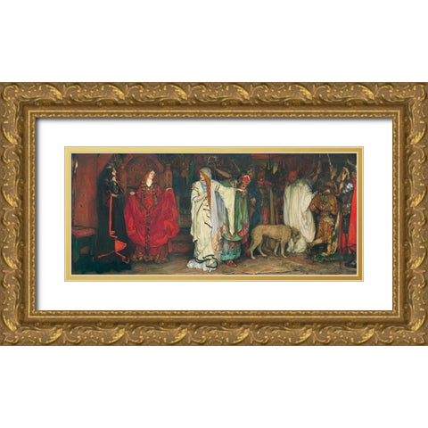 King Lear, Act I, Scene I Gold Ornate Wood Framed Art Print with Double Matting by Abbey, Edwin AustinÂ 