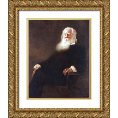 Walt Whitman Gold Ornate Wood Framed Art Print with Double Matting by Alexander, John White