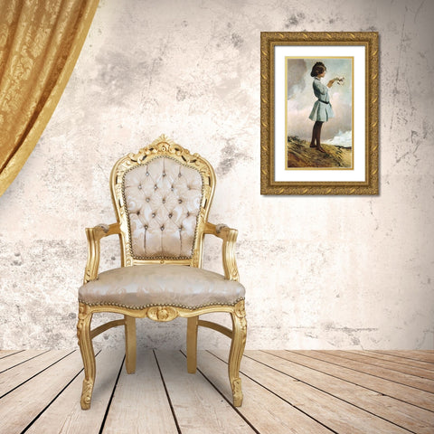 Geraldine Russell Gold Ornate Wood Framed Art Print with Double Matting by Alexander, John White