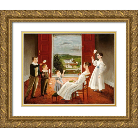 The Children of Nathan Starr Gold Ornate Wood Framed Art Print with Double Matting by Andrews, Ambrose