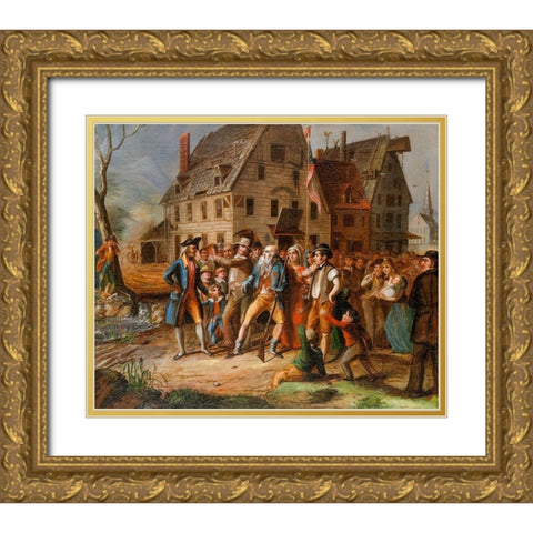 Rip Van Winkle 1833 Gold Ornate Wood Framed Art Print with Double Matting by Browere, Albertis del Orient