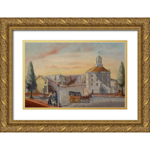 Hot Corn Seller Gold Ornate Wood Framed Art Print with Double Matting by Chappel, William P.