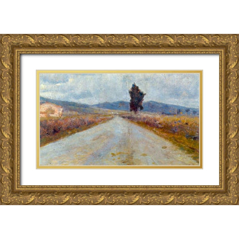Number 18 Gold Ornate Wood Framed Art Print with Double Matting by Modigliani, Amedeo