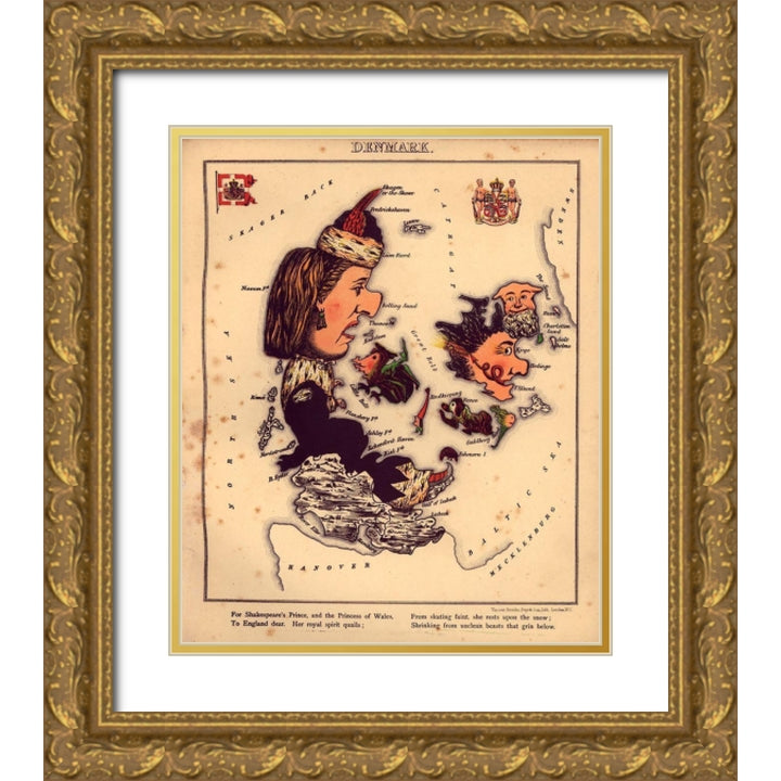 Anthropomorphic Map of Denmark by Vintage Maps – frametowall