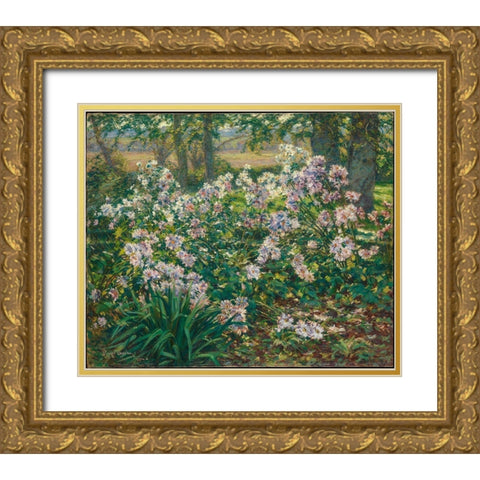 Windflowers Gold Ornate Wood Framed Art Print with Double Matting by Donoho, Ruger