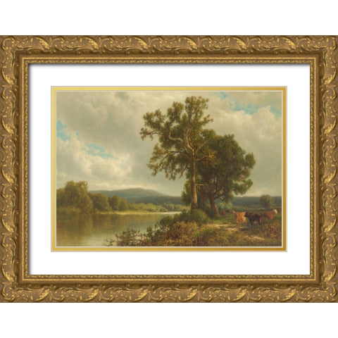 Scene at Napanoch Gold Ornate Wood Framed Art Print with Double Matting by Hart, William