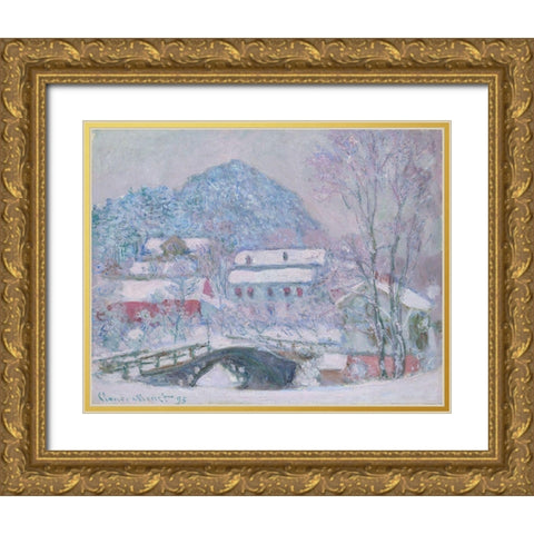 Sandvika, Norway Gold Ornate Wood Framed Art Print with Double Matting by Monet, Claude