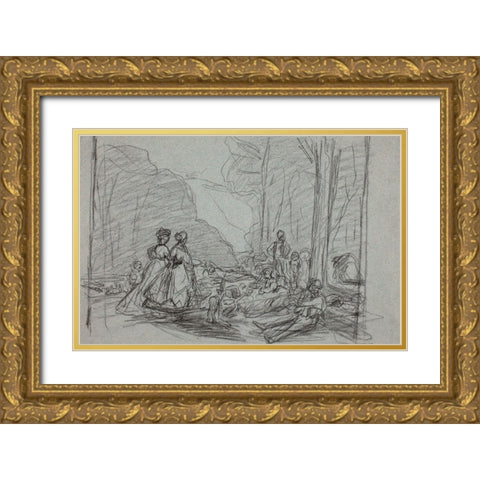Palazzo da Mula, Venice Gold Ornate Wood Framed Art Print with Double Matting by Monet, Claude
