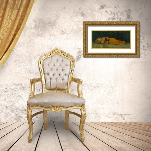 The New Novel Gold Ornate Wood Framed Art Print with Double Matting by Homer, Winslow