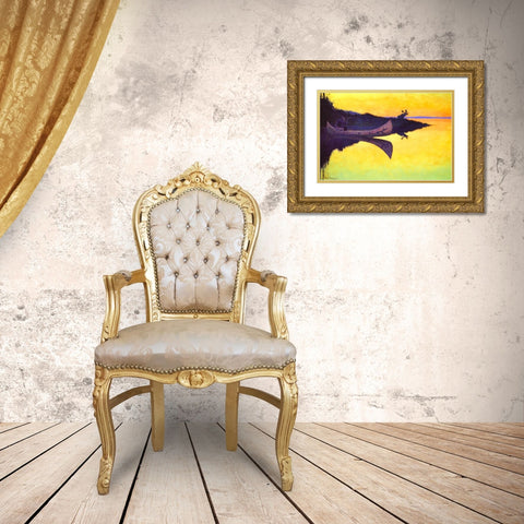 Coming to the Call Gold Ornate Wood Framed Art Print with Double Matting by Remington, Frederic