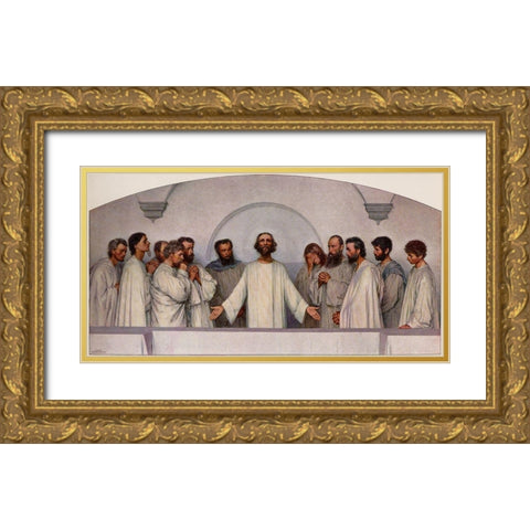 The High Priestly Prayer Gold Ornate Wood Framed Art Print with Double Matting by Burnand, Eugene