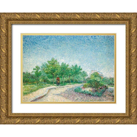 Square Saint-Pierre, Paris (1887) Gold Ornate Wood Framed Art Print with Double Matting by Van Gogh, Vincent