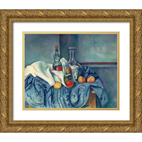 The Peppermint Bottle Gold Ornate Wood Framed Art Print with Double Matting by Cezanne, Paul