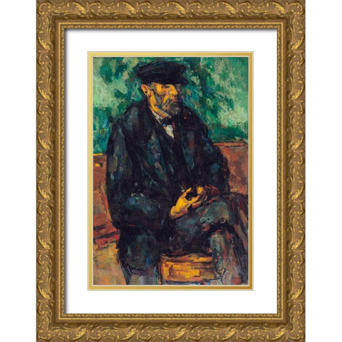 The Gardener Vallier Gold Ornate Wood Framed Art Print with Double Matting by Cezanne, Paul