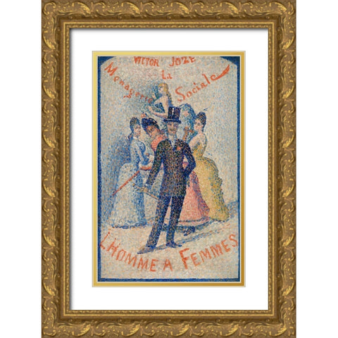 The Ladies ManÂ  Gold Ornate Wood Framed Art Print with Double Matting by Seurat, Georges