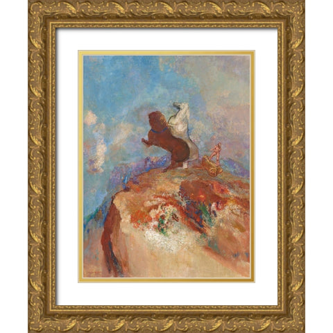 Apollo Gold Ornate Wood Framed Art Print with Double Matting by Redon, Odilon