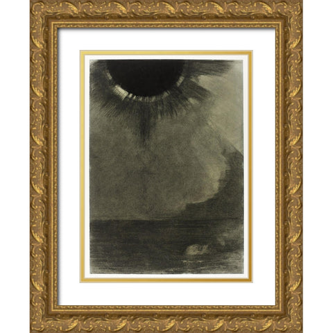 The Walleye Gold Ornate Wood Framed Art Print with Double Matting by Redon, Odilon