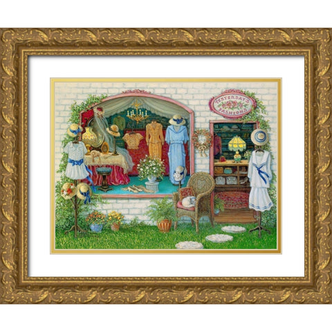Yesterdays Fashions Gold Ornate Wood Framed Art Print with Double Matting by Kruskamp, Janet