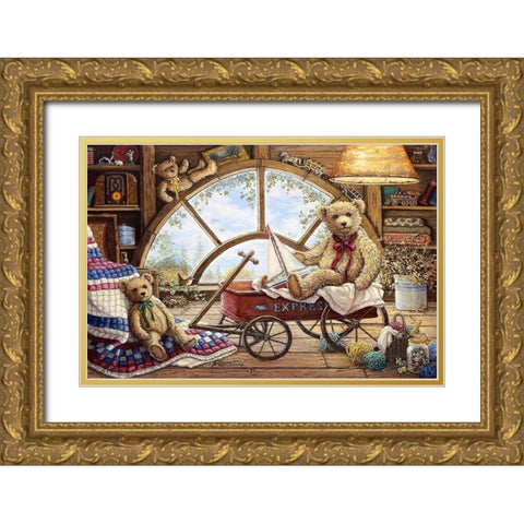 Remembering Yesterday Gold Ornate Wood Framed Art Print with Double Matting by Kruskamp, Janet
