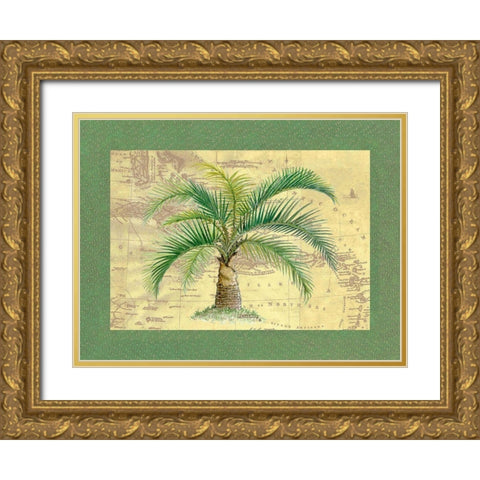 Palm Tree IV Gold Ornate Wood Framed Art Print with Double Matting by Kruskamp, Janet