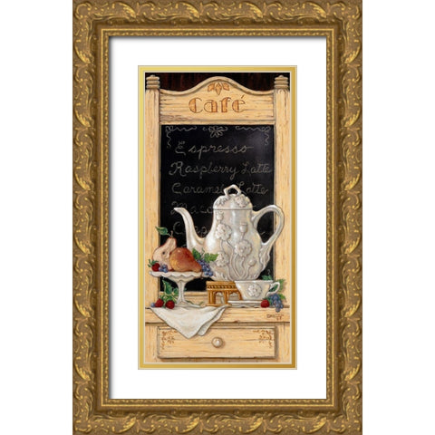 Coffee and Fruit II Gold Ornate Wood Framed Art Print with Double Matting by Kruskamp, Janet