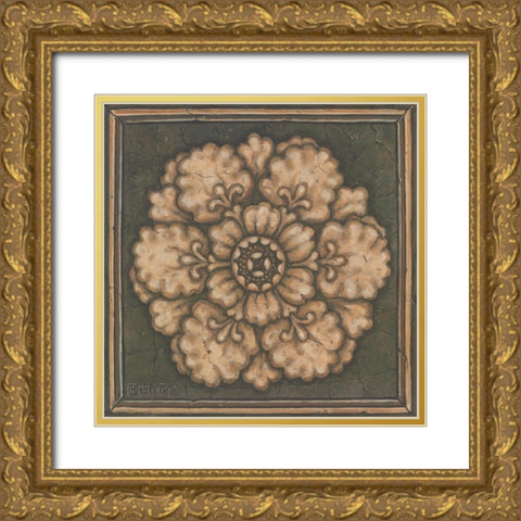 Rosette I Gold Ornate Wood Framed Art Print with Double Matting by Kruskamp, Janet