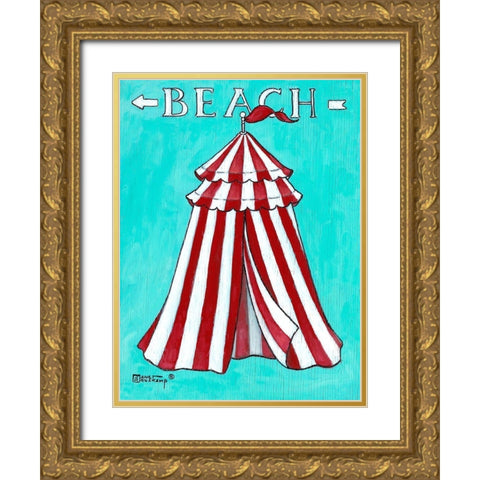 Beach II Gold Ornate Wood Framed Art Print with Double Matting by Kruskamp, Janet