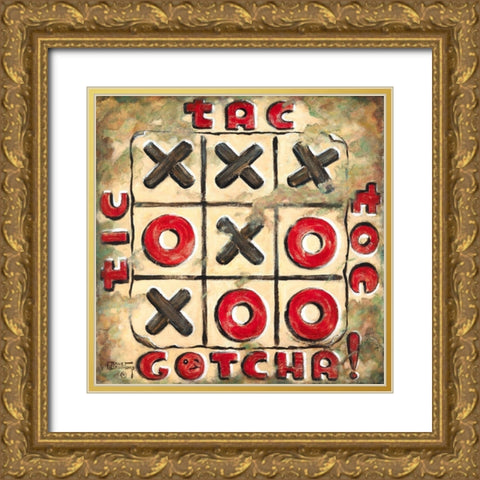 Tic Tac Toe Gold Ornate Wood Framed Art Print with Double Matting by Kruskamp, Janet