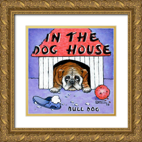 In the Dog House Gold Ornate Wood Framed Art Print with Double Matting by Kruskamp, Janet