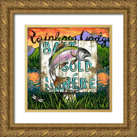 Bait Sold Here Gold Ornate Wood Framed Art Print with Double Matting by Kruskamp, Janet