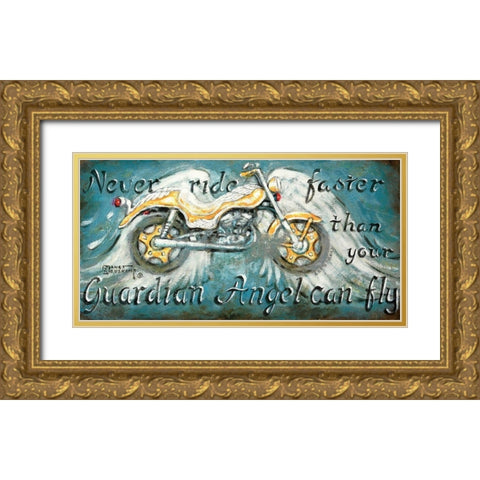 Never Ride Faster Gold Ornate Wood Framed Art Print with Double Matting by Kruskamp, Janet