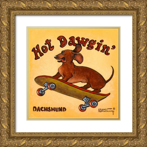 Hot Dawgin Gold Ornate Wood Framed Art Print with Double Matting by Kruskamp, Janet