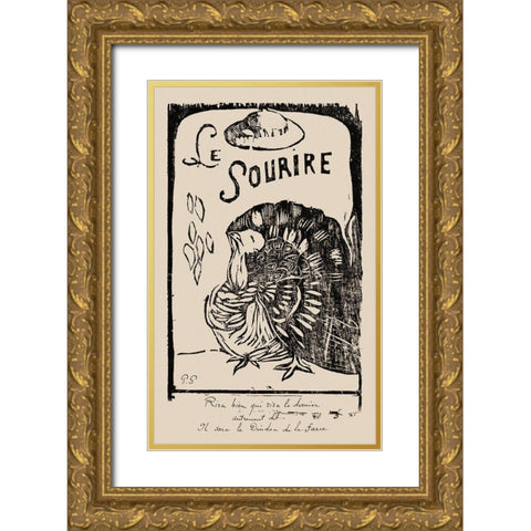 Le sourire Journal mechant, Mar 1900 Gold Ornate Wood Framed Art Print with Double Matting by Gauguin, Paul