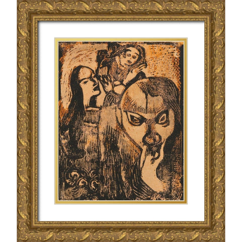 Memory of Meijer de Haan Gold Ornate Wood Framed Art Print with Double Matting by Gauguin, Paul