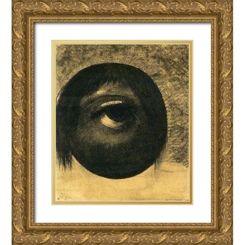 Vision Gold Ornate Wood Framed Art Print with Double Matting by Redon, Odilon