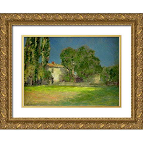 Peyrlebade Gold Ornate Wood Framed Art Print with Double Matting by Redon, Odilon