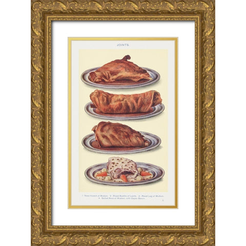 Joints Gold Ornate Wood Framed Art Print with Double Matting by Mrs. Beeton''s Book of Household Management