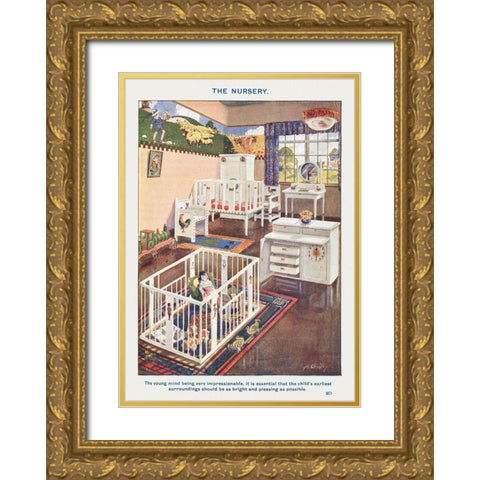 The Nursery Gold Ornate Wood Framed Art Print with Double Matting by Mrs. Beeton''s Book of Household Management
