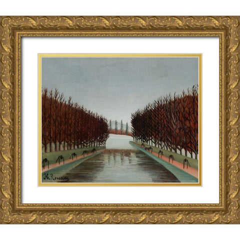 Le canal 1905 Gold Ornate Wood Framed Art Print with Double Matting by Rousseau, Henri