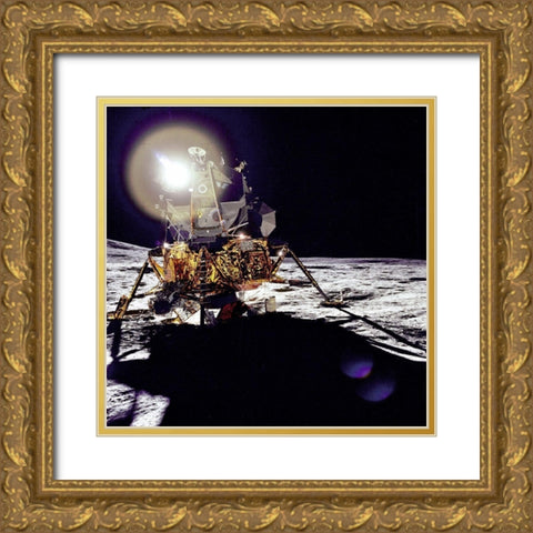 Antares on the Fra Mauro Highlands Gold Ornate Wood Framed Art Print with Double Matting by NASA