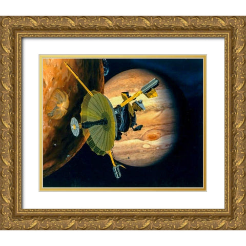 Galileo Orbiter Gold Ornate Wood Framed Art Print with Double Matting by NASA