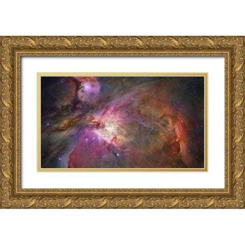 Orion Nebula Gold Ornate Wood Framed Art Print with Double Matting by NASA