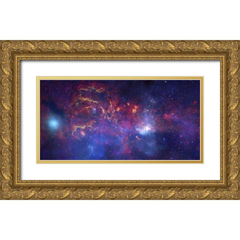 Unique View of the Milky Way Gold Ornate Wood Framed Art Print with Double Matting by NASA