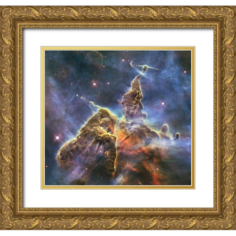 Mystic Mountain Gold Ornate Wood Framed Art Print with Double Matting by NASA